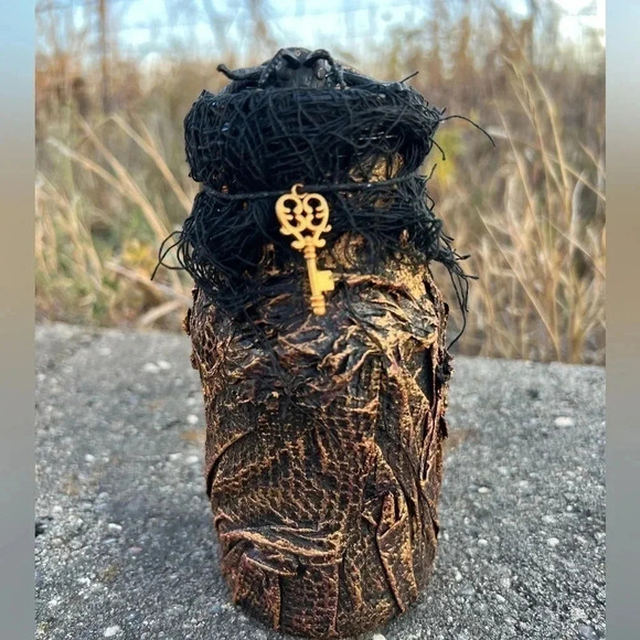 NEW Fun - Black & Bronze Fly Mixed Media Handcrafted apothecary jar - Picture 5 of 15